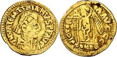 Acuñaciones suevas / Suebi coinage Suebi. In the name of Valentinian III. Imitation of tremissis. (MEC. I, 173). Ex-jewelry. Rare. 1,37 g. (MBC-).