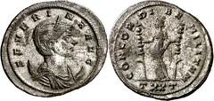 Monedas romanas / Roman coins (275 d.C.). Severina. Antoniniano. (Spink 11705 var) (Co. 7) (RIC. 8). Plateado original casi íntegro. 4,77 g. EBC/EBC-.