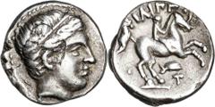 Monedas griegas / Greek coins Imperio Macedonio. Filipo III, Arridaeo (323-317 a.C.). Anfípolis. 1/5 de tetradracma. (S. 6691 var, de Filipo II) (CNG. III, falta) (Le Rider lám. 45, nº 4). Acuñada baj