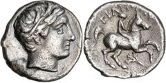 Monedas griegas / Greek coins Imperio Macedonio. Filipo III, Arridaeo (323-317 a.C.). Anfípolis. 1/5 de tetradracma. (S. 6691 var, de Filipo II) (CNG. III, falta) (Le Rider lám. 46, nº 26-27). Acuñada