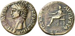 Monedas romanas / Roman coins (41-42 d.C.). Claudio. Dupondio. (Spink 1855) (Co. 1) (RIC. 94). Ex Áureo & Calicó 25/05/2016, nº 2082. 16,48 g. MBC.