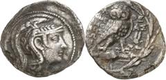 Monedas griegas / Greek coins (92-91 a.C.). Ática. Atenas. Tetradracma. (S. 2557 var) (CNG. IV, 1602). 16,65 g. MBC-.