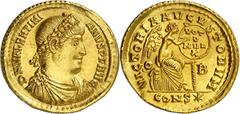Monedas romanas / Roman coins * (368 A.D.). Valentinian I. Constantinople. Solidus. (Spink 19289) (Co. 48) (RIC. 26a). Obv.: D. N. VALENTINIANVS P. F. AVG. His bust diademed, draped and cuirassed. Rev
