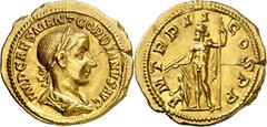 Imperio romano / Roman Empire * (239 A.D.). Gordian III. Aureus. (Spink 8577) (Co. 188) (RIC. 21) (Calicó 3211). Obv.: IMP. CAES. M. ANT. GORDIANVS AVG. His bust laureate, draped and cuirassed. Rev.: 