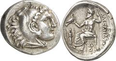 Monedas griegas / Greek coins Imperio Macedonio. Alejandro IV (323-310/309 a.C.). Lampsacos. Dracma. (S. 6731 var) (CNG. III, 944a). Acuñada bajo los sátrapas Leonato, Arrideo y Antígono Monóftalmos. 