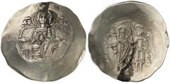 Isaac II, Angelus (1185-1195). Constantinopla. Aspron trachy. (Ratto 2179 sim) (S. 2002 sim). 4,58 grs. Grieta radial. (MBC).