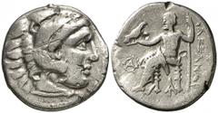 Imperio Macedonio. Alejandro III, Magno (336-323 a.C.). Magnesia ad Maeandrum. Dracma. (S. 6730 var) (MJP. 1978). 3,79 g. Rayas y golpes. MBC-.