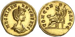 Colección de moneda romana imperial / Roman Imperial Coinage Collection (284 d.C.). Magnia Urbica. Siscia. Áureo. (Spink 12414) (Co. 1) (RIC. 348) (Calicó 4407). 4,79 g. Extraordinario ejemplar. Ex CN
