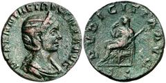 Monedas romanas / Roman coins (250 d.C.). Herennia Etruscilla. Sestercio. (Spink 9505) (Co. 22) (RIC. 136b). 17,39 g. Cantos pulidos. MBC+.