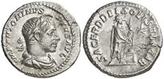 Monedas romanas / Roman coins (221-222 d.C.). Eliogábalo. Denario. (Spink 7542) (S. 246b) (RIC. 131 var). 2,60 g. MBC+.