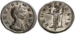 Monedas romanas / Roman coins (274-275 d.C.). Severina. Denario de vellón. (Spink 11710) (Co. 14) (RIC. 6). 2,64 g. Conserva parte del plateado original. Bella. EBC-/EBC.