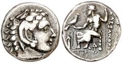 Monedas griegas / Greek coins Imperio Macedonio. Alejandro III, Magno (336-323 a.C.). Lampsacos. Dracma. (S. 6731 var) (MJP. 1356b). 4,20 g. MBC.