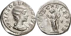 Monedas romanas / Roman coins (220-222 d.C.). Julia Soaemias. Denario. (Spink 7719 var) (S. 8) (RIC. 241). 3,48 g. MBC+.