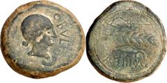 Monedas antiguas de Hispania / Celtiberian coins Obulco (Porcuna). Dupondio. (FAB. 1778) (ACIP. 2184). Rara. 46,23 g. MBC-.