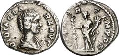 Monedas romanas / Roman coins (193 d.C.). Didia Clara. Denario. (Spink 6086) (S. 3) (RIC. 10). Muesca en canto. Rayita en anverso. Muy rara. 2,92 g. MBC.