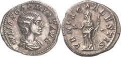 Monedas romanas / Roman coins (220-222 d.C.). Julia Soaemias. Denario. (Spink 7719 var) (S. 8) (RIC. 241). 3,22 g. EBC-.