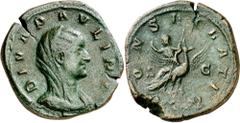 Monedas romanas / Roman coins (235-236 d.C.). Paulina. Sestercio. (Spink 8401) (Co. 3) (RIC. 3). Grieta. Pátina verde. Rara. 23,66 g. MBC+.