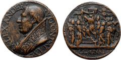 Alessandro VI. Alessandro VI. Sommo Pontefice 1492-1503. Rodrigo de Borja di Jativa in Spagna. Incoronazione di Alessandro VI. Medaglia fusa in bronzo attribuibile a Cristoforo Foppa detto Caradosso. 