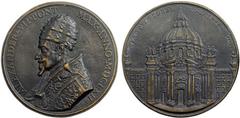 Alessandro VII. Alessandro VII. Sommo Pontefice 1655-1667. Fabio Chigi di Siena. S. Maria in Campitelli. Medaglia 1662 in bronzo. Opus Gioacchino Francesco Travani. AE 71.47 mm. ALEXANDER VII PONT MAX