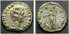 ROMAN IMPERIAL COINS MANLIA SCANTILLA, WIFE OF DIDIUS IULIANUS AR-Denarius, 3.01 g. Rome, 193. Obv.: MANL SCANTILLA AVG Draped bust r. Rev.: IVNO REGINA Juno l., holding sceptre and patera. RIC Didius