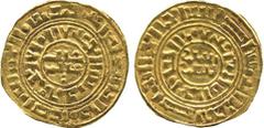 Coins of the Crusades. The Trappendreher Collection. Bezants and Dirhams. Latin Kingdom of Jerusalem, Gold Bezant, anonymous, no date or mint, Acre?, high gold content type imitation of a Fatimid Dina