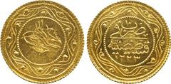 COINS of the ISLAMIC World . Ottoman. Mahmud II, Gold Double ‘Atiq Rumi Altun, Qustantaniyya 1223h, ry 10 , 4.79g (Pere 756). Uncirculated. £200-250