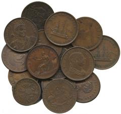 WORLD COINS. British Colonies and Empire, Tokens, Australia, Pennies (26); Barbados (2); Canada (29), includes Bewley and other Wellingtons; Essequebo & Demarary; New Zealand (8); St Helena; St Lucia,