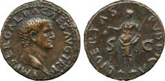 ANCIENT COINS. Galba (AD 68-69), AE As, IMP SER GALBA CAES AVG TR P, bare head right , rev LIBERTAS PVBLICA S-C, Libertas standing left, holding pileus and rod, 10.18g (RIC 372;BMC 146). Dark brown pa