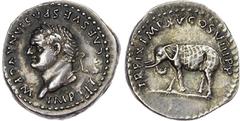 Ancient Rome TitusÂ (AD 79-81) AR Denarius, Rome, AD 80, 3.40g. IMP TITVS CAESAR VESPASIAN AVG P M, laureate head of Titus left. Rev. TR P IX IMP XV COS VIII P P, elephant left, wearing armour. (RIC 1