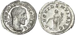 Ancient Rome Maximinus Thrax (AD 235-238) AR Denarius, mint of Rome, AD 235-236, 3.82g. MAXIMINVS PIVS AVG GERM, laureate, draped and cuirassed bust of Maximinus facing right. Rev. PROVIDE-NTIA AVG, P