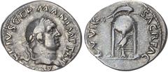 Ancient Rome Vitellius (AD 69) AR Denarius, Rome, 3.08g. A VITELLIVS GERM P AVG TR P, laureate head of Vitellius right. Rev. XV VIT SACR FAC, tripod topped with dolphin on globe, raven below.(RIC 109;