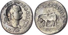 Ancient Rome Titus (AD 79-81) AR Denarius, Rome, AD 80, 2.94g. IMP TITVS CAESAR VESPASIAN AVG P M, laureate head of Titus left. Rev. TR P IX IMP XV COS VIII P P, elephant left, wearing armour.(RIC 115