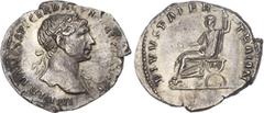 Ancient Rome Trajan (AD 98-117) AR Denarius, Rome, AD 112-113, 3.14g. IMP TRAIANVS AVG GER DAC PM TR P COS VI P P, laureate bust of Trajan right, with slight drapery. Rev. DIVVS PATER TRAIAN, Divus Tr