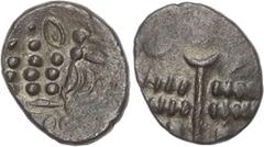 Celtic Celtic Britain, Durotriges (58 BC-AD 43) BI Stater, 3.64g. 'Cranborne Chase' type, devolved head of Apollo right. Rev. Disjointed horse left, pellets above, pellet below. (ABC 2160; VA 1238). G