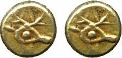 ANCIENT COINS. Ancient Greek. Ionia, Ephesos, Phanes (c.625-600 BC), Electrum Hemiobol (1/48-Stater), head of stag right, rev square incuse punchmark with irregular surface, 0.28g (Weidauer -; cf von 