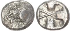 Ancient Greece Lycia, Uncertain Dynasts (c. 510-480 BC) AR Stater, 8.34g. Forepart of boar left. Rev. Incuse square, crossed lines within. (SNG von Aulock 4050). Good Very Fine.
