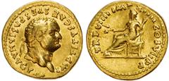 Ancient Rome Titus (AD 79-81), AV Aureus, Rome, AD 79, Eruption of Vesuvius Year, 7.13g. IMP TITVS CAESAR VESPASIAN AVG P M, laureate head of Titus right. Rev. TR P VIIII IMP XIII COS VII P P, Ceres s