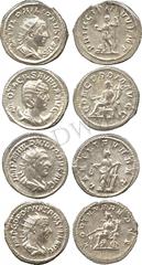ANCIENT COINS. ROMAN. Gordian III (AD 238-244), Silver Antoninianus, Rome, AD 243-244, rev Fortuna (RIC 144); Philip I (AD 244-249), Silver Antoninianus, Rome, AD 244-247, rev Laetitia (RIC 36b); Otac