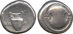 ANCIENT COINS. GREEK. Boeotia, Thebes, Silver Stater, Boeotian shield, rev amphora dividing letters KA and ΛI , 12.18g (BCD coll 554; BMC -). Good fine. £100-120