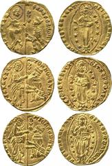 WORLD COINS. VENETIAN DUCATS AND ZECCHINI AND THEIR IMITATIONS. Gold Ducats (3), for Michele Steno (1400-1413), Tomaso Mocenigo (1414-1423) and Francesco Foscari (1423-1457), 3.52g, 3.55g, 3.50g (Paol