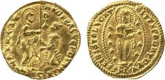 WORLD COINS. VENETIAN DUCATS AND ZECCHINI AND THEIR IMITATIONS. Andrea Vendramin (1476-1478), Gold Ducat, 3.48g (Paol 1; Gig 24). Test mark at top and multiply struck with worn dies, otherwise mint st