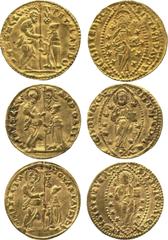 WORLD COINS. VENETIAN DUCATS AND ZECCHINI AND THEIR IMITATIONS. Gold Ducats (3), for Leonardo Loredan (1501-1521), Andrea Gritti (1523-1538) and Pietro Lando (1539-1545), 3.46g, 3.46g, 3.43g (Paol 1; 