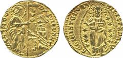 WORLD COINS. VENETIAN DUCATS AND ZECCHINI AND THEIR IMITATIONS. Chios under La Maona (1347-1566). Filippo Maria Visconti, Gold Ducat, Doge kneeling left and receiving a banner from St Peter standing r