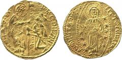 WORLD COINS. VENETIAN DUCATS AND ZECCHINI AND THEIR IMITATIONS. Chios under La Maona (1347-1566). Filippo Maria Visconti, Gold Ducat, Doge kneeling left and receiving a banner from St Peter standing r