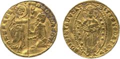 WORLD COINS. VENETIAN DUCATS AND ZECCHINI AND THEIR IMITATIONS. Anonymous Eastern Mediterranean imitations (probably Genoese). Gold Ducat in the name of Andrea Dandolo but with blundered lettering rea