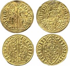 WORLD COINS. VENETIAN DUCATS AND ZECCHINI AND THEIR IMITATIONS. India. Imitation of Gold Zecchino, 18th-20th century, Venetian type but with some almost grotesque figures and legible but meaningless L