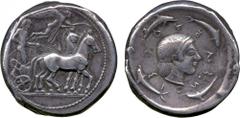 ANCIENT COINS. A Selection of Syracuse Tetradrachms from an Old Collection. Sicily, Syracuse (Deinomenid Tyranny, 485-466 BC), Silver Tetradrachm, struck c.485-480 BC, charioteer, wearing a long chito