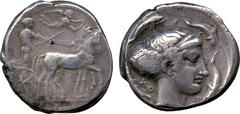 ANCIENT COINS. A Selection of Syracuse Tetradrachms from an Old Collection. A Die Combination Not Recorded by Boehringer. Sicily, Syracuse (Second Democracy, 466-405 BC), Silver Tetradrachm, struck c.