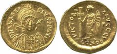 ANCIENT COINS. A Collection of Byzantine Gold Coins . Mint of Constantinople, unless otherwise stated. Anastasius I (AD 491-518), Gold Solidus, D N ANASTA-SIVS P P AVC , three-quarter facing bust of e
