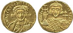 ANCIENT COINS. A Collection of Byzantine Gold Coins . Mint of Constantinople, unless otherwise stated. Justinianus II (second reign, AD 705-711), Gold Solidus, d N IhS ChS REX REGNANTIUM , bust of you
